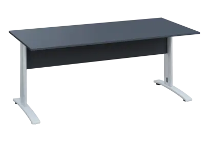 EPK 18 - 18 stůl kancelářský, kovová podnož bílá, deska 18 mm, široký 1800 mm, antracit